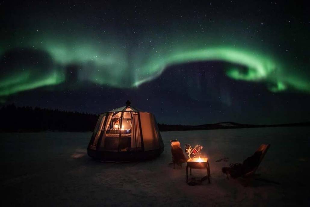 Laponia Sky Hut hotel aurora in Svezia